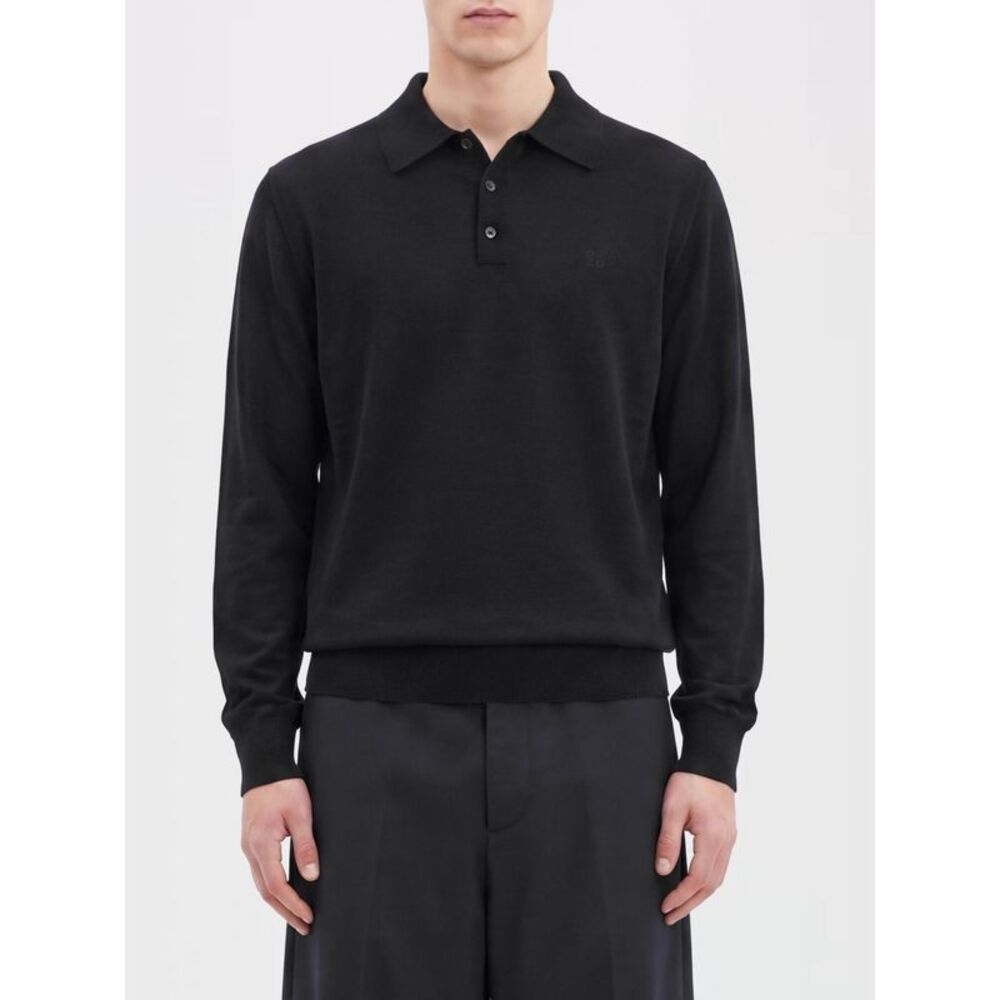 Dsquared2 Men Long-Sleeved Wool Knitted Polo Shirt Dsquared2